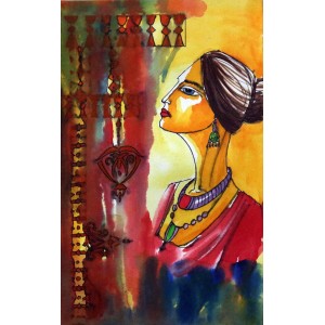 Saleem Raza, 06  x 10 Inch, Mixed Media On Paper, Figurative Painting, AC-SR-022
